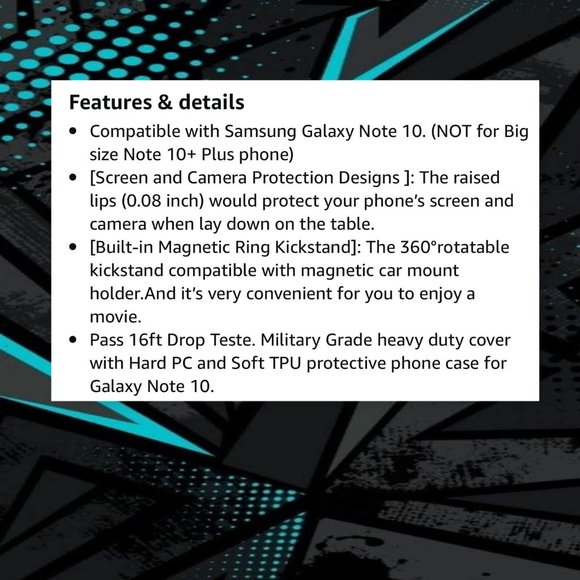 Galaxy Note 10 Case with Magnetic Ring Kickstand - Picture 8 of 13